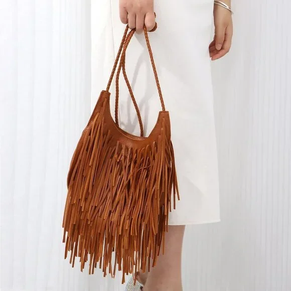 Brand New Bag  11x11 Brown Fringe Western Purse - Picture 6 of 6